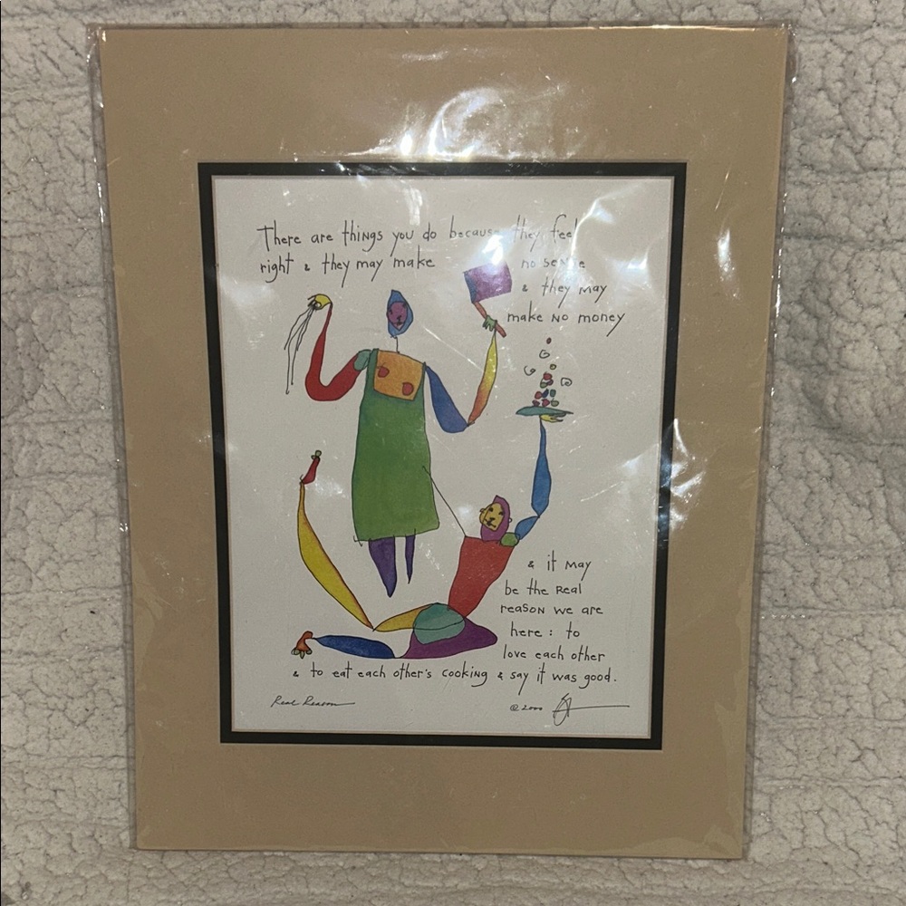Story people. Whimsical Multicolor Art Print by Brian Andreas.